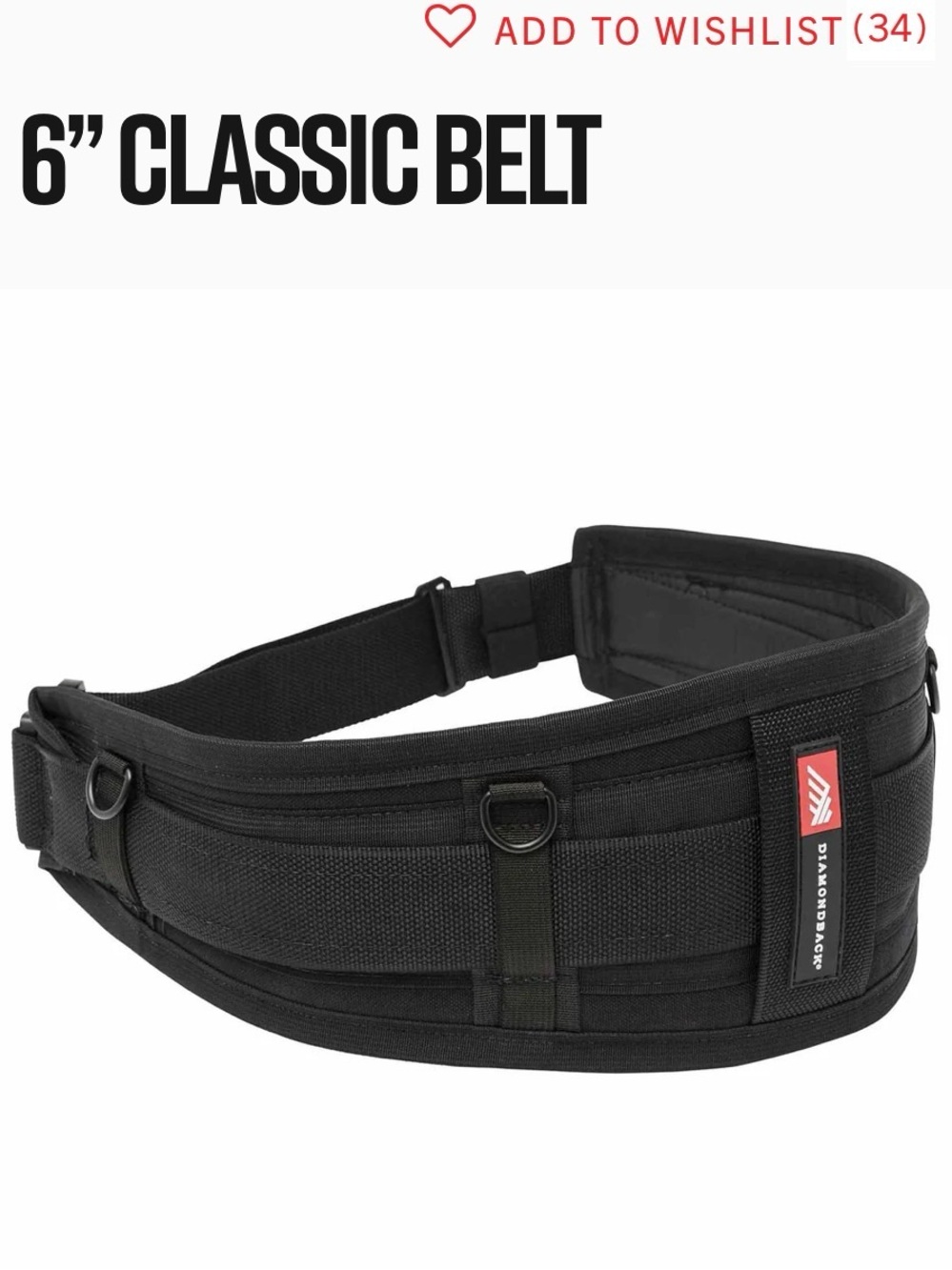 Diamondback Supply Co. 6" Classic work Belt large